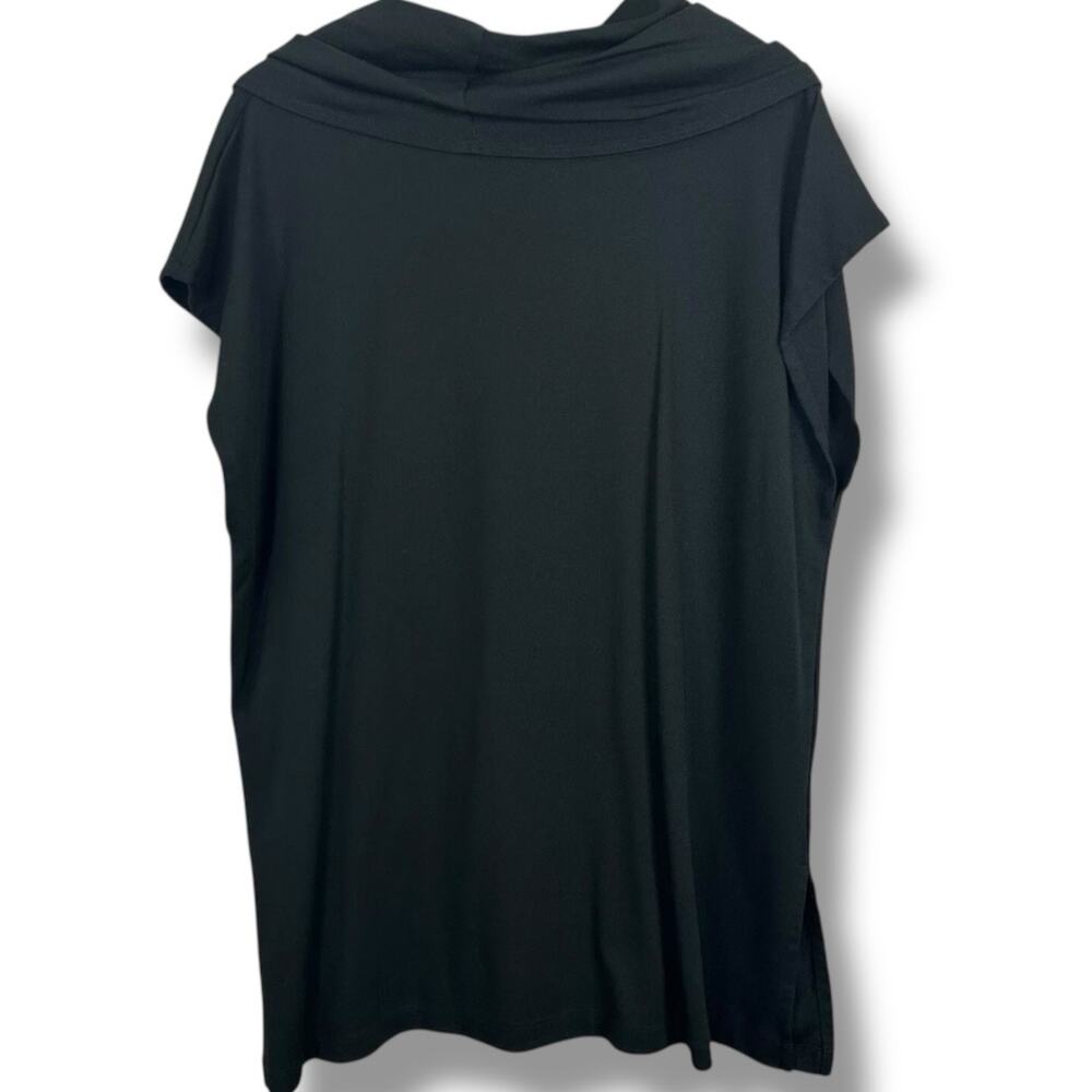 Bryn Walker Black Lavinia Tunic Top Size Medium Stretch Modal Cowl Neck $158 - Picture 2 of 6